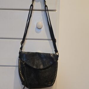 Black Embossed Crossbody Bag